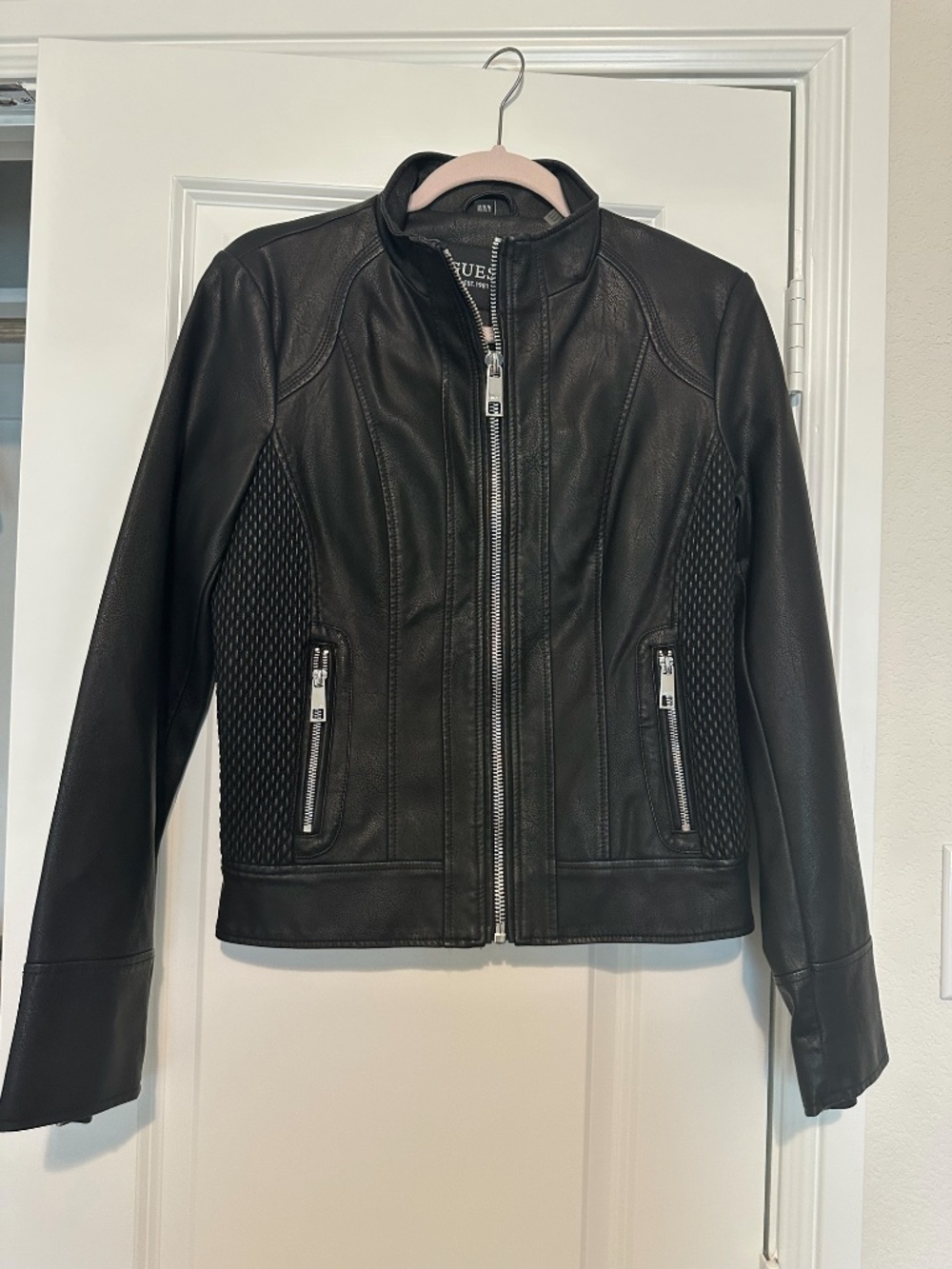 GUESS Faux Leather Moto Jacket